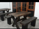 Rustic railway timber tables