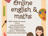 grade 1 , 2 , 3 ,4 , 5 english and maths online session