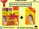 Carotone Brightening Body lotion Carotone  Brightening cream Carotone Brightening Face Serum  With Free Carotone Body Soap
