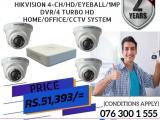 NEMICO | CCTV CH 4-HD/ 1MP with DVR 4 Turbo HD