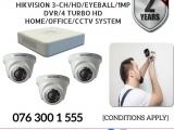 Hikvision CCTV CH 3-HD/ 1MP & DVR 4 Turbo