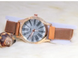Star Sky Casual Party Fashion Magnet Stripe Elegant Look Rosegold Black Watch