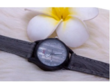Teak Wood Style Ladies Leather Strap Fashion Watch